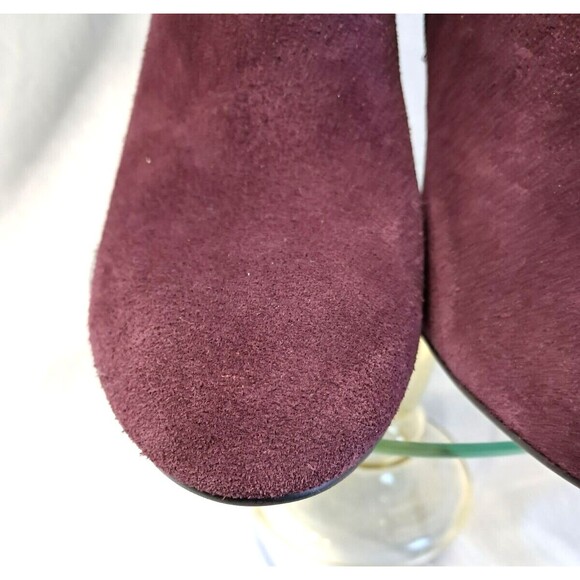 Plum Purple Suede Fringe Boots  Ankle Booties Women 8.5 Isola - Picture 5 of 13